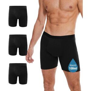 3 Incontinence Underwear 100ML Absorbent Cotton Washable Leak-Proof Boxer brief